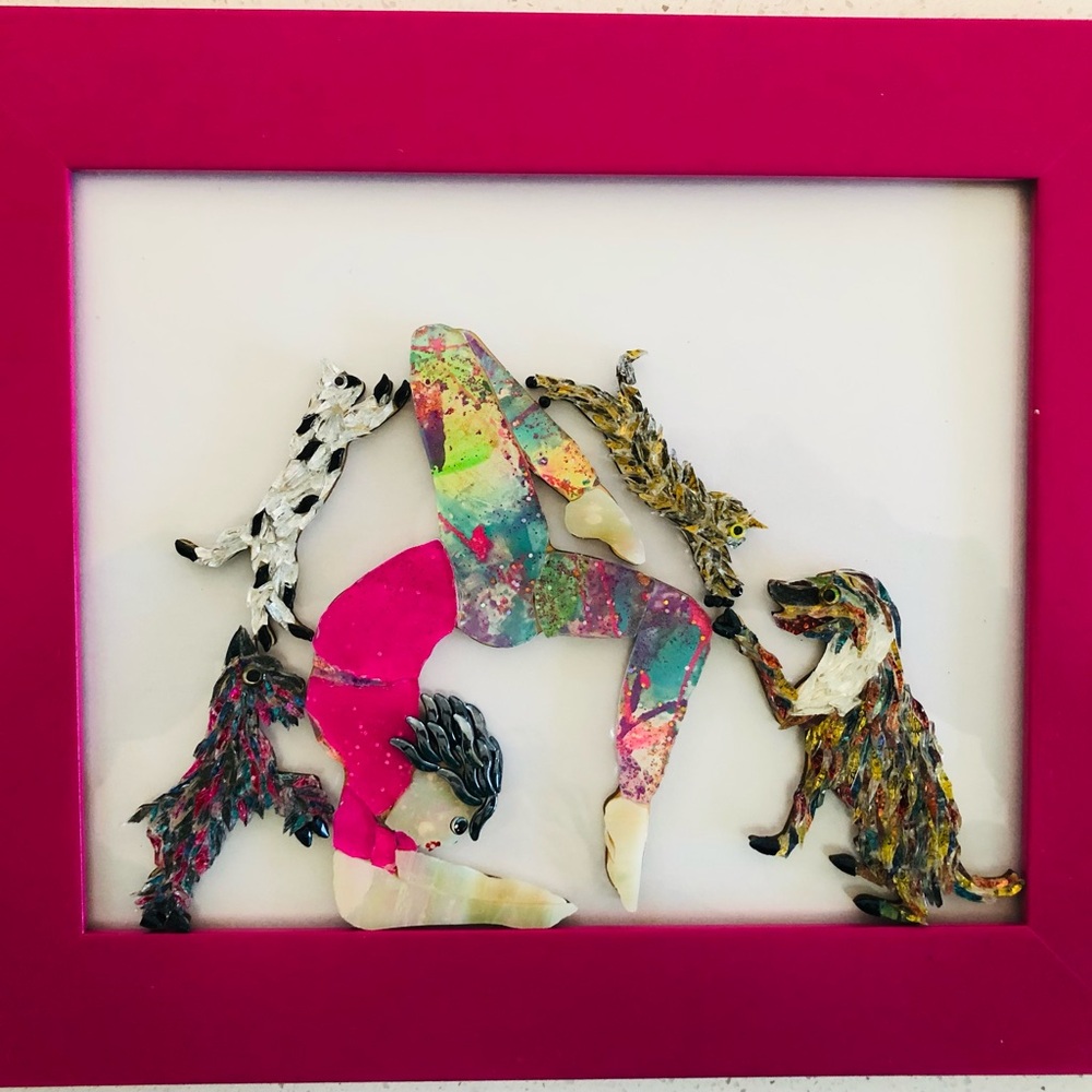 "Pet Yoga" Framed Art